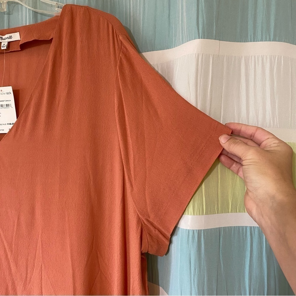 NWT Madewell V-Neck Side Button Easy Shift Dress Sz 2X - Picture 4 of 9